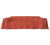 Serviette gran foulard couvre-lit couvre-tout couvre-canapé art sunny en tissu de polyester et coton anti-déchirures avec motifs teinte unie mélangée mesure 170 x 270 cm teinte unie orange