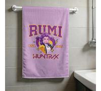 Serviette Huntrix Rumi, "RUMI HUNTRIX EST. 2025" Imprimé de personnage Serviettes en pur coton doux, Disponible en 1 paquet, 2 paquets, 3 paquets, 4 paquets, 5 paquets, 6 paquets, Parfait pour la sall