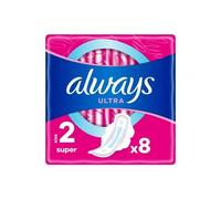 Serviette Hygiénique - Always - Ultra 2 Super - Absorption Instantdry - Flex & Fit - 8 Pcs