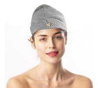 Serviette Intirilife pour tous les types de cheveux en gris - Turban confortable et doux pour un séchage pratique, rapide et doux pour les cheveux - serviette de séchage très absorbante