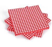Serviette Jetable Vichy Rouge et Blanc | Papier Ouate 3 Epaisseurs | 40 x 40 cm | Lot de 150 pièces | Serviettes Bistrot - Brasseries - Pique Nique - Barbecue
