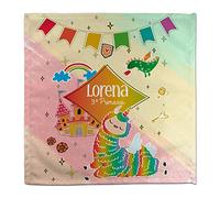 Serviette Licorne. Serviette de Table Personnalisée au Prénom. Serviette de Table Enfant. 50% Coton. Alpacorn pour Enfants