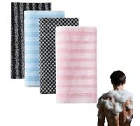 Serviette Loofah, Lot de 4 Gommage Japonais Pour Le Dos, Serviette De Douche Exfoliante, Gommage Multifonctionnel Pour Le Corps Pour Éliminer Les Peaux Mortes Nettoyer Masser Faire Mousser