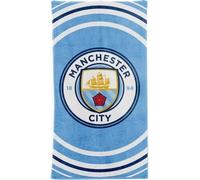 Serviette Manchester City FC avec design Pulse BS1346 (taille unique) (Bleu/Blanc)
