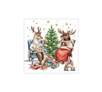Serviette « Noël chez les cervidés »
