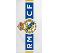 Serviette officielle Real Madrid avec motif exclusif, blason et couleurs du club, idéale pour la plage, la piscine, la salle de bain ou le sport, accessoire pratique pour les fans de football