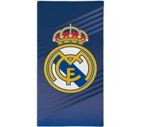 Serviette officielle Real Madrid avec motif exclusif, blason et couleurs du club, idéale pour la plage, la piscine, la salle de bain ou le sport, accessoire pratique pour les fans de football