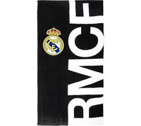 Serviette officielle Real Madrid avec motif exclusif, blason et couleurs du club, idéale pour la plage, la piscine, la salle de bain ou le sport, accessoire pratique pour les fans de football