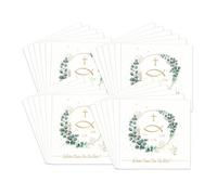 Serviette Papier 3 Plis, 20 Pièces, motif poisson et eucalyptus, L'Élégance Sous Forme D'Ornements Intemporels Parfaites, pour Mariages Baptêmes Anniversaires (33 x 33 cm)