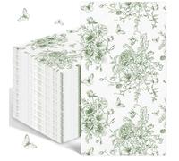 Serviette Papier, 50 Serviettes vert Sauge, Serviettes Jetables 40 x 33 cm, Serviette Cocktail Serviette Anniversaire, Ldéales Pour les Mariages, les Célébrations D'automne, les fêteset D'été