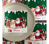 Serviette Papier Anniversaire Animaux Noël Serviette de Table Mariage Serviettes Papier Jetables Cocktail Serviettes de Table en Tissu pour Partys Cocktail Mariage Toilette 15 Paquet(33x33cm)