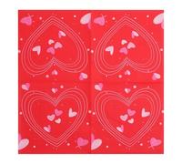 Serviette Papier Anniversaire Cœur Rouge Abstrait Serviette Anniversaire en Papier Anniversaire Serviettes Papier Jetables de Table Cocktail Mariage Décoration pour Partys 10 Paquet(33x33cm)