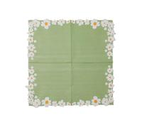 Serviette Papier Anniversaire Fleur Blanche Vert Serviette Anniversaire en Papier Anniversaire Serviettes Papier Jetables de Table Cocktail Mariage Décoration pour Partys 15 Paquet(33x33cm)
