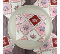 Serviette Papier Anniversaire Géométrie Rose Bleu Serviette de Table Mariage Serviettes Papier Jetables Cocktail Serviettes de Table en Tissu pour Partys Cocktail Mariage Toilette 20 Paquet(33x33cm)