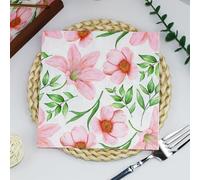 Serviette Papier Anniversaire Herbe Rose Vert Serviette De Table Mariage Serviettes Papier Jetables Cocktail Jetables De Table Mariage Décoration Pour Partys Célébrations 5 Paquet(33x33cm)