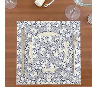 Serviette Papier Anniversaire Impression Feuille Bleue Serviette de Table Mariage Serviettes Papier Jetables Cocktail Serviettes de Table en Tissu Partys Cocktail Mariage Toilette 15 Paquet(33x33cm)