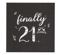Serviette Papier Anniversaire Noir Argent Serviette Anniversaire en Papier Anniversaire Serviettes Papier Jetables de Table Cocktail Mariage Décoration pour Partys 30 Paquet(33x33cm)