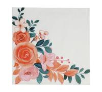 Serviette Papier Anniversaire Orange Roses Vert Serviette De Table Mariage Serviettes Papier Jetables Cocktail Jetables De Table Mariage Décoration Pour Partys Célébrations 5 Paquet(33x33cm)