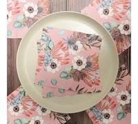 Serviette Papier Anniversaire Rose Blanc Vert Serviette de Table Mariage Serviettes Papier Jetables Cocktail Serviettes de Table en Tissu pour Partys Cocktail Mariage Toilette 15 Paquet(33x33cm)