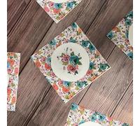 Serviette Papier Anniversaire Rose Vert Olive Serviette de Table Mariage Serviettes Papier Jetables Cocktail Serviettes de Table en Tissu pour Partys Cocktail Mariage Toilette 5 Paquet(33x33cm)