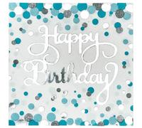 Serviette Papier Argent Bleu Blanc Serviette de Table Anniversaire Jetables Cocktail Mariage Décoration de Table pour les Partys Célébrations Papier Toilette 5 Paquet(33x33cm)