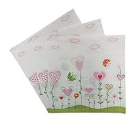 Serviette Papier Coeur De Poudre De Papillon Serviette de Table Anniversaire Jetables Cocktail Mariage Décoration de Table pour les Partys Célébrations Papier Toilette 5 Paquet(33x33cm)