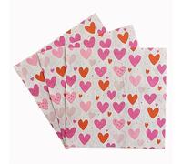 Serviette Papier Coeur Rose Orange Serviette de Table Anniversaire Jetables Cocktail Mariage Décoration de Table pour les Partys Célébrations Papier Toilette 30 Paquet(33x33cm)