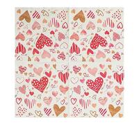 Serviette Papier Cœur D'Or Rouge Serviette de Table Anniversaire Jetables Cocktail Mariage Décoration de Table pour les Partys Célébrations Papier Toilette 5 Paquet(33x33cm)