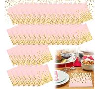 Serviette Papier Dorées Serviettes Rose Serviettes de Table Serviettes Cocktail pour Décoration de Table Anniversaire Fête Mariage 40 Pièces