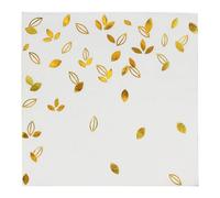 Serviette Papier Feuilles Dorées Élégantes Serviette de Table Anniversaire Jetables Cocktail Mariage Décoration de Table pour les Partys Célébrations Papier Toilette 20 Paquet(33x33cm)