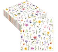 Serviette Papier Fleurs 20 Pièces Serviette De Table en Papier Jetables Serviettes Printemps Motif Floral Pour Anniversaire Communion Mariage Tea Party Pique Nique Fêtes de Famille Cocktail