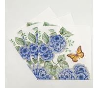 Serviette Papier Plante Blanche Serviette de Table Anniversaire Jetables Cocktail Mariage Décoration de Table pour les Partys Célébrations Papier Toilette 15 Paquet(33x33cm)