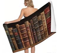 Serviette Piscine et Plage Microfibre Vieux Livres de bibliothèque 160 x 80 cm Rétro Grande Absorbante Séchage Rapide Anti-Sable