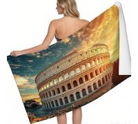 Serviette Plage Compacte Microfibre Colisée Romain 180 x 90 cm Style De Peinture À l'huile Ultra Absorbante Anti-Sable Séchage Rapide Peu Encombrante