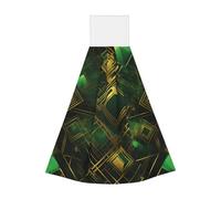 Serviette portable à suspendre à carreaux noirs et verts, serviette de cuisine super absorbante, serviette de cuisine pour enfants et adultes