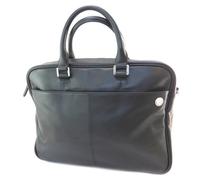 Serviette porte-documents cuir 'Pierre Cardin' noir (1 soufflet) - 40x28.5x8 cm [P4335]