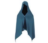 Serviette Rafraîchissante à Capuche Poncho Oversized Bleu | Microfibre Douce et Respirante Bouton Intégré, Protection Solaire pour Plage et Randonnée