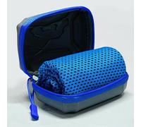 Serviette rafraîchissante en EVA - Séchage rapide - Pour le camping en plein air et la course à pied, le fitness, cadeau promotionnel (bleu foncé)