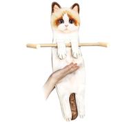 Serviette Sèche à la Main, Serviette à Main Séchage Rapide, Serviettes Absorbantes en Forme de Chat, Serviette d'animal Mignonne, Essuie-Mains pour Cuisine et Salles de Bain (Chat de Chiffon-poupée)