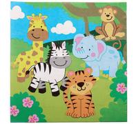 Serviette Table Enfant Motif Animaux De La Jungle - Lot De 20, Decoration Anniversaire Enfant (Fx103), Serviettes En Papier, Multicolore