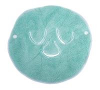 Serviette Visage en Polaire Corail Verte, Masque Facial à Trois Trous