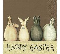 Servietten Ostern 20 serviettes Happy Easter Bunnies - Happy Easter Lapin/Pâques/Printemps 33 x 33 cm