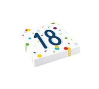 Amscan serviettes 18 ans Confettis 33 x 33 cm 20 pièces Multicolor