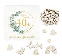 Serviettes 40e Anniversaire,32 Pièces Serviettes Joyeux Anniversaire Vert Eucalyptus Avec Confettis,3 Plis D'Anniversaire Pour Décoration De Fête Femme Homme Décoration Table