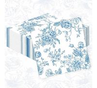 serviettes à cocktail fleuries bleu poussiéreux serviettes en papier à fleurs jetables pour le mariage la fête de mariage la fête de bébé l'anniversaire le dîner le thé la cuisine