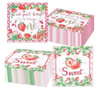 serviettes à cocktail sweet one à la fraise jetables fournitures de fête pour le premier anniversaire de berry serviettes en papier pour baby shower birthday 6.5x6.5 inch
