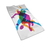 Serviettes à Main, Joueurs de Badminton en Action Logo Serviette de Salle de Bain Serviettes de Visage Douces en Microfibre 40 × 70 CM pour Salle de Bain Salle de Sport