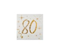 Santex Serviette cocktail Anniversaire 80 ans – x20 – Réf. 6159