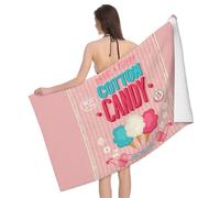 Serviettes Barbe À Papa Vintage Drap De Plage Séchage Rapide Serviette De Plage Légère Serviette De Sauna pour Piscine Sport Natation 80X130CM