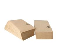 Serviettes Bistro PAPSTAR 330 x 330 mm 3 plis nature 100 pièces